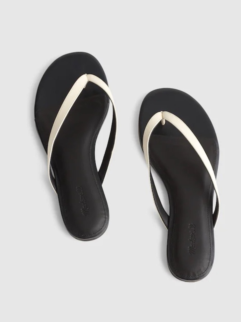 Madewell The Iggy Thong Sandal in Vintage Muslin Multi Cream Leather Size 7.5⁠